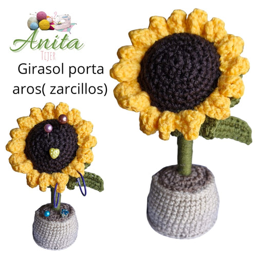 Girasol porta aros y zarcillos